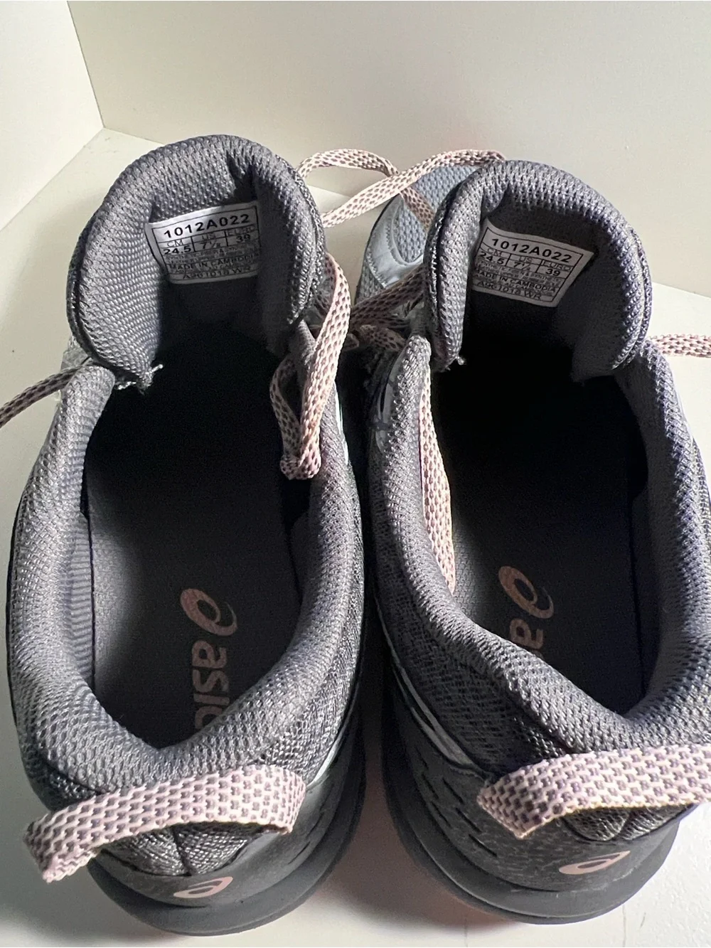 ASICS Gray and Light Pink Women's Athletic Sneakers
